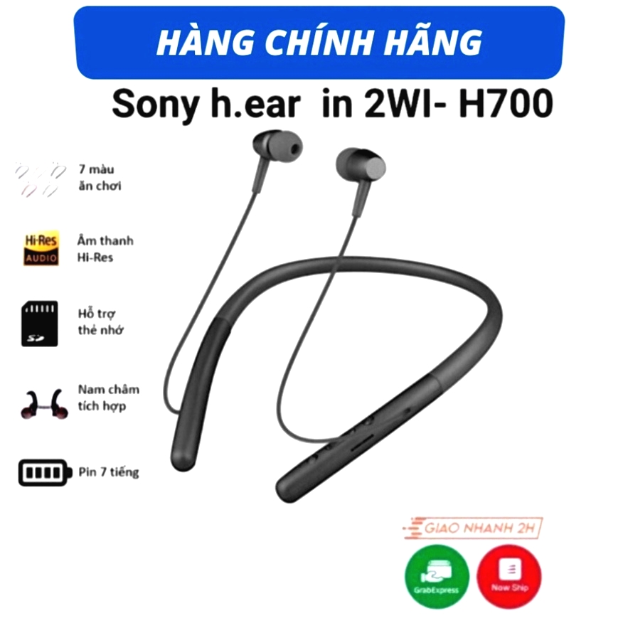 Tai nghe Bluetooth Sony h.ear in 2 WI-H700 Sport Màu ĐEN  âm thanh chuẩn HIFI bass treble rõ ràng HOT HOT