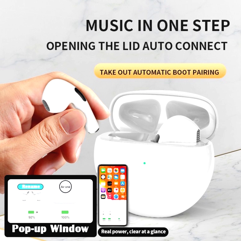 Tai Nghe Bluetooth Không Dây Pro 6, Bản Quốc tế Âm Thanh Chuẩn HIFI Dùng Cho Mọi Thiết Bị, Bảo Hành Lỗi Đổi Mới HOT